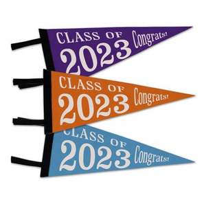 Sublimation <b>Blanks</b> Custom School College Team Athletic Logo Advertising Football Wool Triangle <b>Felt</b> <b>Pennant</b> - Product Image 3