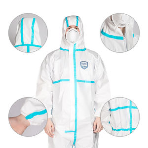 ชุดคลุมป้องกันทางการแพทย์แบบใช้แล้วทิ้งชนิดไมโครพอรัส PP ไม่ถักทอ น้ำหนัก 63 กรัมต่อตารางเมตร ตะเข็บเสริมด้วยเทป - Product Image 1