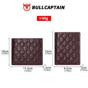 BULLCAPTAIN Customizable Cowhide Leather Men's <b>Wallet</b> Ultra-Thin Large Capacity RFID Blocking Anti-Theft Clip <b>for</b> Credit <b>Cards</b> - Product Image 6