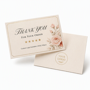 Cartes de remerciement personnalisées de luxe avec dorure à chaud et enveloppes, imprimées sur <span class=keywords><strong>papier</strong></span> artistique, pour mariage, en gros, OEM - Product Image 1