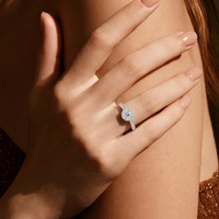 Cincin Pertunangan Berlian Buatan Laboratorium VS 5.2mm, Perhiasan Pernikahan Perak Sterling 925 Harga Pabrik Mewah Ringan, Cincin Janji Abadi