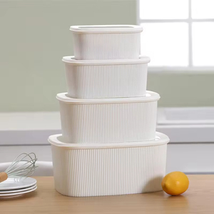 Juego de Recipientes Herméticos Apilables de Plástico para Alimentos, Recipientes Verticales Acanalados a Prueba de Fugas para Almacenamiento en la Cocina - Product Image 2