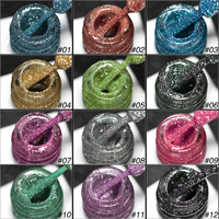 HONEY GIRL 12 couleurs haute Pigment pinceau Pastels néon Nail Art pur réfléchissant paillettes Gel vernis Liner ensemble 10ml Gel vernis