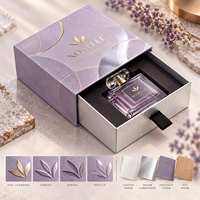 Boîte à tiroir rigide de luxe personnalisée en carton artistique avec dorure à chaud pour palette de maquillage