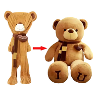 Peluche géante en forme d'ours sans rembourrage, idéale pour les cadeaux de la Saint-Valentin