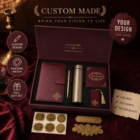 Carnet et stylo personnalisés en PU A5, 80 feuilles, boîte estampillée à chaud, coffret de bienvenue pour employés, coffret cadeau d'entreprise
