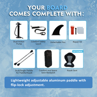Tabla de Paddle Surf Inflable de PVC OEM de Fábrica para Aguas Oceánicas con Kit de Reparación y Accesorios Completos