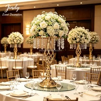 JINDY Supports à fleurs en métal doré de haute qualité, modernes, pour mariages, vases, centres de table, décorations pour événements festifs