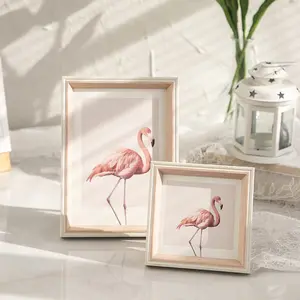 Factory custom Wooden 4A black Mdf Flamingo picture photo frame For Home Decor