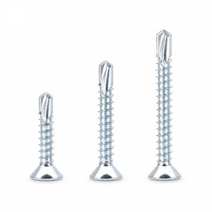 En stock, vente en gros, offre spéciale : Vis autoperceuse à tête fraisée en acier au carbone zingué bleu et blanc pour la construction métallique - Product Image 1