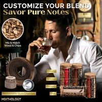 Kit de fumeur de cocktail à l'ancienne de luxe écologique torche en acier inoxydable accessoires de bar en bambou pour les fêtes au whisky Bourbon