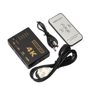 Conmutador compatible con HDMI 4K HD1080P 3 5 puertos HD Switch Selector Splitter con Hub IR Remote Controller para HDTV DVD TV BOX Z2