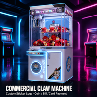 Игровой автомат BH Arcade Mini Big Claw Machine с купюроприемником/монетоприемником/карточным считывателем, настраиваемая конструкция из металла/акрила/стекла, универсальный штекер