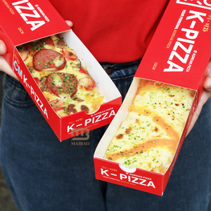 Boîtes alimentaires en papier kraft noir imprimé à emporter boîtes sucrées rectangulaires coulissantes boîtes de cuisson coréennes personnalisées de 25cm pour gâteaux/pizza/sushi - Product Image 2