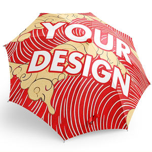 Parapluie promotionnel personnalisé avec impression intégrale, logo sur mesure, poignée en plastique, baleines en alliage, compact, portable, résistant à la pluie et au vent - Product Image 1