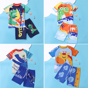 Traje de baño para niños, traje de baño de dos piezas con dibujos de dinosaurios UPF50 Plus, traje de baño de secado rápido para niños, ropa de playa de verano - Product Image 5