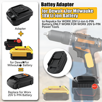 Adaptateur de batterie d'outil électrique DM18WORX pour batterie DewaltS Mil-waukee 18V 20V li ion convertir en outils de forage sans fil Worx 6 broches