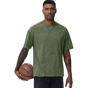 T-shirt oversize pour homme, coton vintage lavé, décontracté, manches courtes, unisexe, style hipster, tissu jersey écologique - Product Image 4