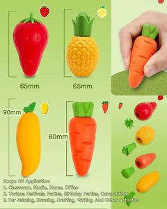 Crayons durables pour enfants, fournitures scolaires mignonnes, lot de 4 gommes, gommes amusantes en forme de fruits pour les récompenses en classe - Product Image 5
