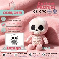 Peluche squelette en coton personnalisée esthétique aux couleurs vives pour la décoration d'Halloween, certifiée EN71, FLAME TOYS