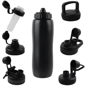 1000Ml Met Hoge Capaciteit 1 Liter 32Oz Bpa Gratis Ldpe Plastic Lekvrije Fiets Squeeze Sportgym Drinkwaterflessen Met Pp-Deksel