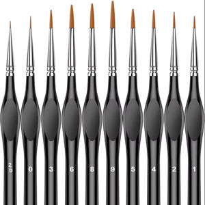 Pittura di numeri pennelli artistici in legno estremamente sottile linea di gancio pennello pittura ad olio di numeri <span class=keywords><strong>Art</strong></span> forniture per pennelli per capelli donnola - Product Image 1
