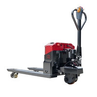 Chariot élévateur électrique MUDUO avec batterie lithium-ion, pneus pleins, transmission arrière, fourches robustes, capacité tout-terrain