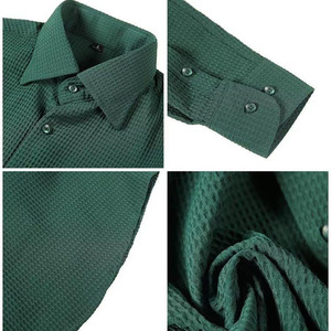 Camisa Waffe para <span class=keywords><strong>Hombre</strong></span>, Estilo <span class=keywords><strong>Juvenil</strong></span>, Informal, Moderna, Holgada, de Manga Larga, Cuello Camisero, de Poliéster - Product Image 6