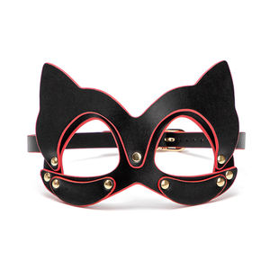 Máscara de Ojos de Cuero para Cosplay, Arnés Facial para Hombres y Mujeres, Ropa Fetiche, Juego de Roles en Clubes Sexuales, Equipo de Restricción y Bondage, Máscara de Ojos de Gato con Correa - Product Image 3