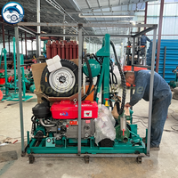 Prix des machines de forage de puits d'eau portables de petite taille, plateforme de forage de puits profonds, profondeur 150 mètres avec moteur diesel de 25 chevaux
