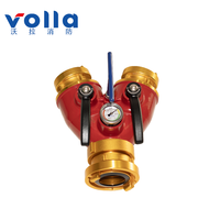 Distributeur d'eau pour tuyau d'incendie 2 voies à pression moyenne avec manomètre 2,5 MPa, vanne en Y à clapet en aluminium 6061 haute pression 6,0 MPa