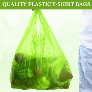 Bolsas de Camiseta Biodegradables con Asas Gruesas, Personalizables, Material PE, Impresión Serigráfica para Compras Comerciales (Supermercado) - Product Image 2