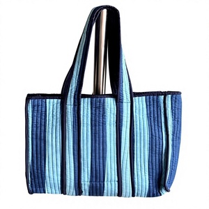 Sac fourre-tout matelassé bohème avec deux sangles, en tissu de coton, sac de courses réutilisable pour la vie quotidienne et les voyages - Product Image 1
