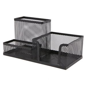 Porte-stylos en maille à 3 compartiments, organiseur de bureau, porte-crayons pour le bureau, la maison, l'école, accessoires de bureau - Product Image 3