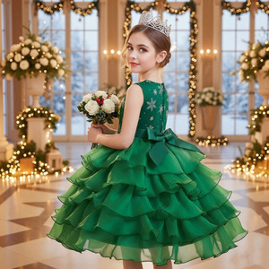 Girls Christmas Princess Tutu Dress Red Stage Performance Dress With Snowflake Design For Children - Product Image 2