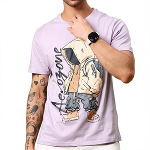 T-shirt à imprimé graphique pour homme, col rond, manches courtes, streetwear personnalisé, fabricant en gros - Product Image 3