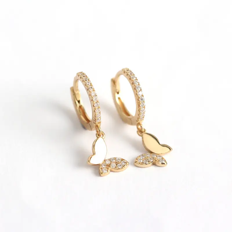 Dainty Anting-Anting Pas Badan, 18K Lapis Emas Perak Murni 925