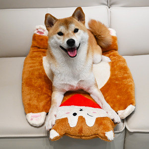Cute Shiba Inu Dog <b>Bed</b> Plush Warm Mat 50x60cm For Pet Sleeping <b>Pad</b> Rectangle Cartoon Design Hand Wash Polyester Fiber - Product Image 3