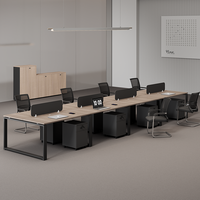 Bureau de direction en bois de haute qualité avec armoire de rangement, poste de travail modulaire