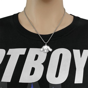Collier Pendentif Chien Mignon en Acier Inoxydable Émaillé, Bijou Hip Hop Personnalisé à la Mode - Product Image 4