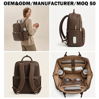 Boutique-Stil Vegane Leder-Wickeltasche Große Kapazität Wasserdichter Mutterschafts-Rucksack Private Label OEM-Hersteller