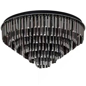 Nouveauté Zèle Éclairage lustre en cristal montage encastré moderne noir or k9 cristal led plafonnier rond - Product Image 6