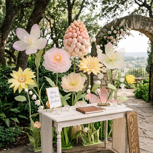 Fleur géante en organza personnalisée haut de gamme, fleur artificielle énorme de 200 cm de hauteur pour la décoration florale de mariage, événements en plein air - Product Image 1