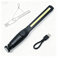 Lampe de travail rechargeable à LED COB avec crochet magnétique, lampe torche USB portable pour atelier et camping en plein air