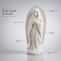 Statue de la Vierge Marie en céramique, figurine religieuse catholique, sculpture de la Sainte Mère blanche pour la décoration de l'autel à la maison, église, cadeau