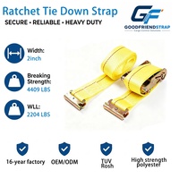 Ensemble de sangles à cliquet E-Track 2 po x 12 pi (ou 15 pi) – Résistance à la rupture 4409 lb, Charge de levage nominale 2204 lb – Attaches robustes avec raccords E pour remorque et plateau