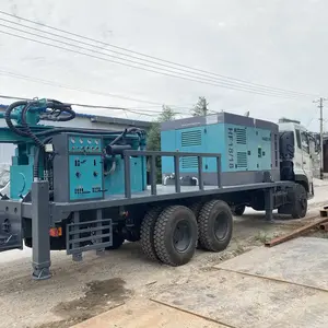 Máquina de perforación hidráulica de pozo de 350m, plataforma de perforación de pozo de agua diésel montada en camión, precio en venta