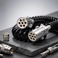 Câble d'alimentation spiralé TPU 24V 7P ISO 3731 Type S avec crochet, longueur optionnelle, pour connecter le camion à l'alimentation électrique