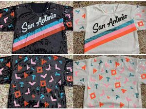 T-shirt à sequins pour femmes, 13 couleurs, Crazy Fan San Antonio <span class=keywords><strong>Spurs</strong></span>, <span class=keywords><strong>maillot</strong></span> de basket-ball <span class=keywords><strong>Spurs</strong></span> pour le jour du match - Product Image 6