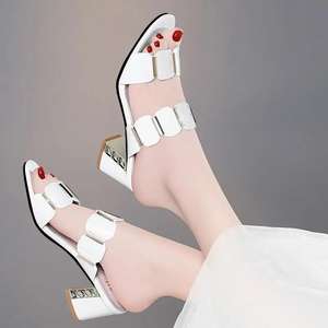 <span class=keywords><strong>Scarpe</strong></span> da <span class=keywords><strong>donna</strong></span> nuove stile retrò con tacco alto a una linea e traspirante Casual con sandali infradito pantofole da <span class=keywords><strong>donna</strong></span> 2024 - Product Image 5